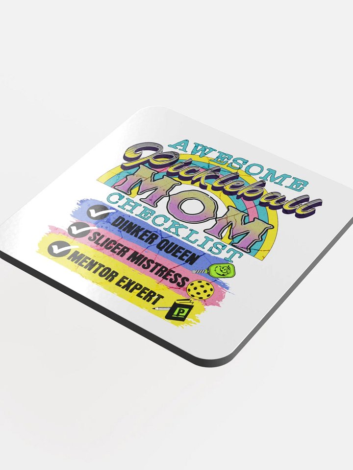 Mom Checklist Pickleball Cork Coaster product image (1)