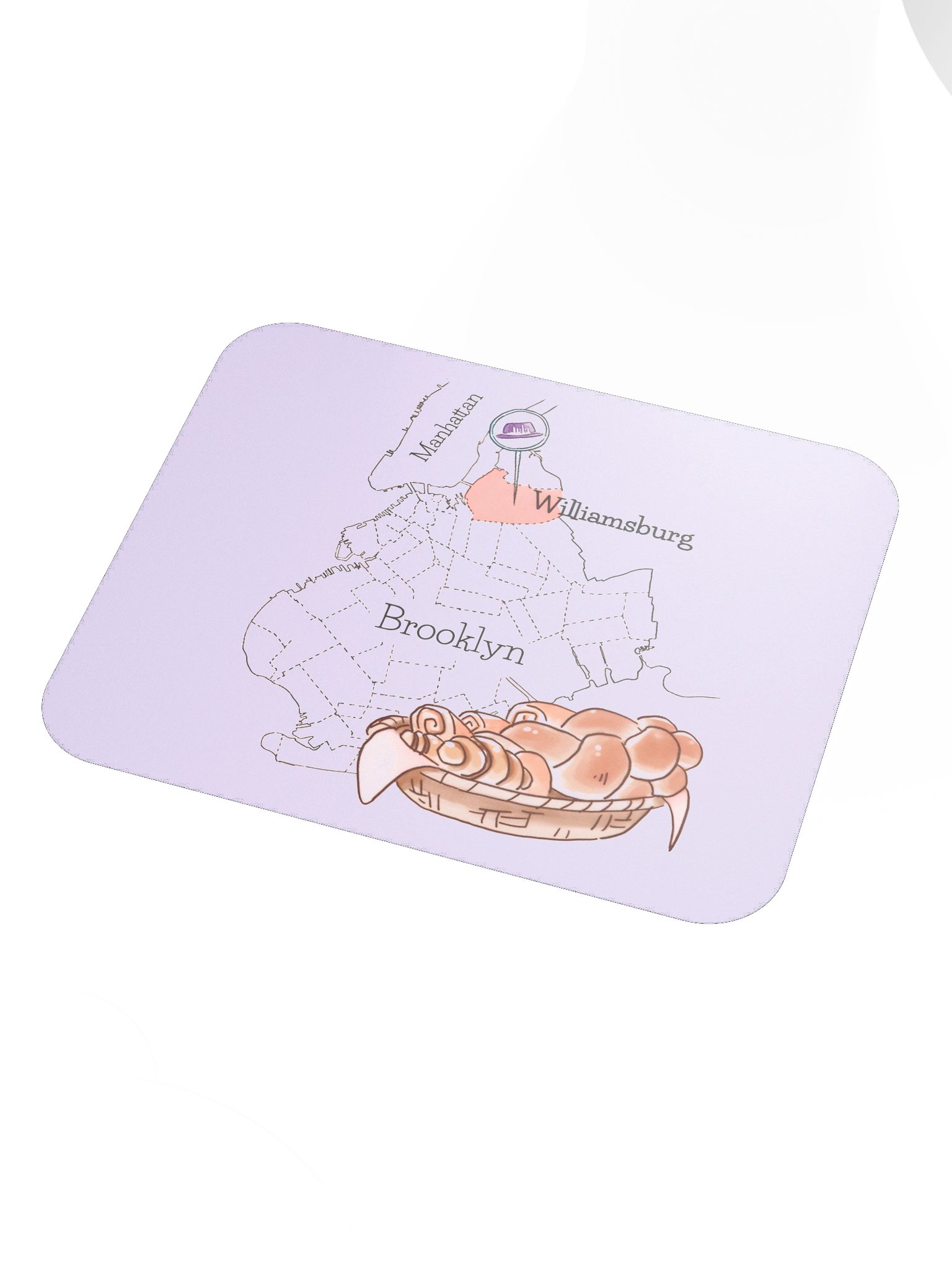 Williamsburg on the map, mouse pad product image (3)