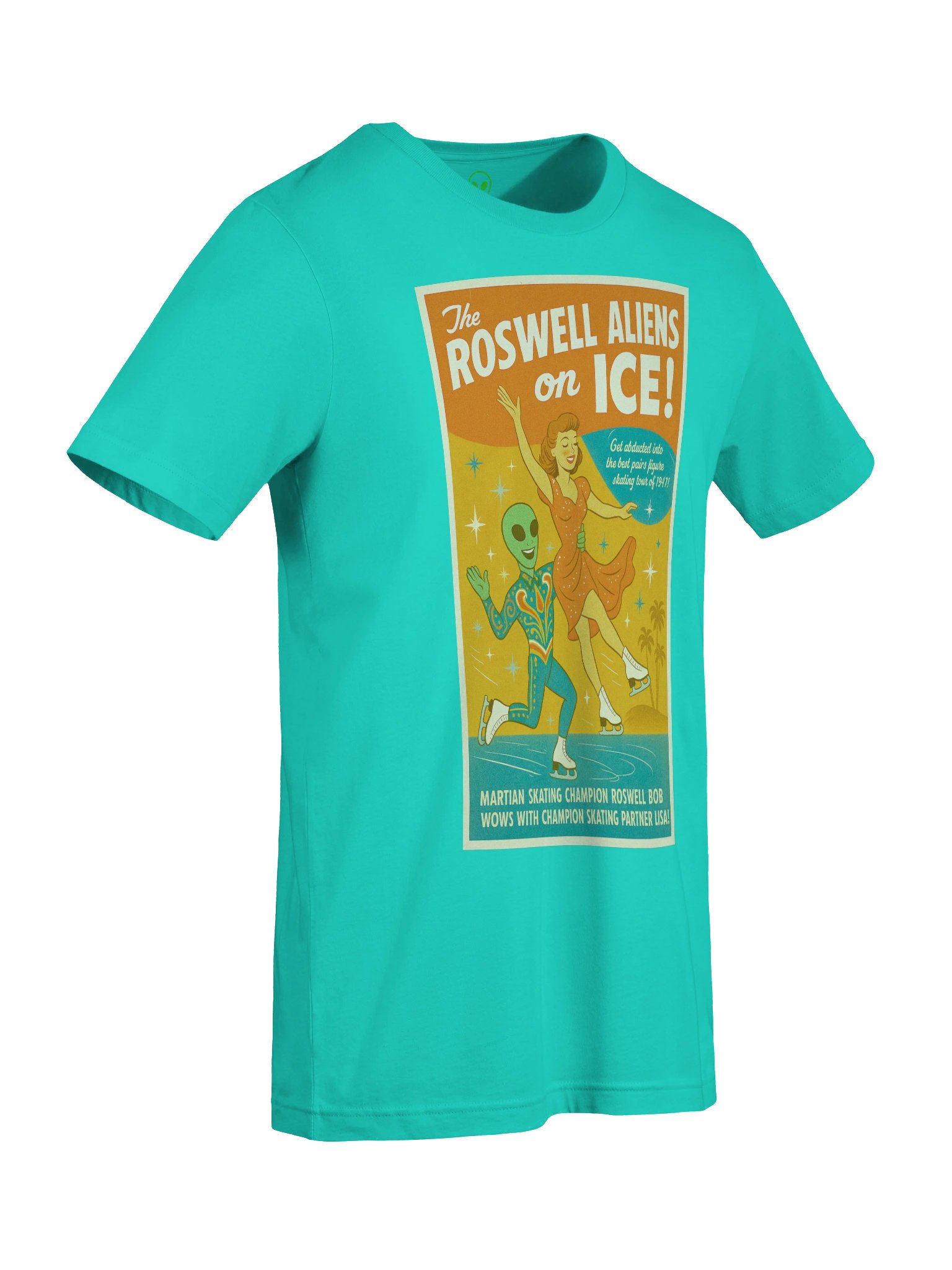 Roswell Aliens on Ice! Figure Skating Tour 1947 Retro Concert Tee Fit Unisex T-Shirt product image (69)