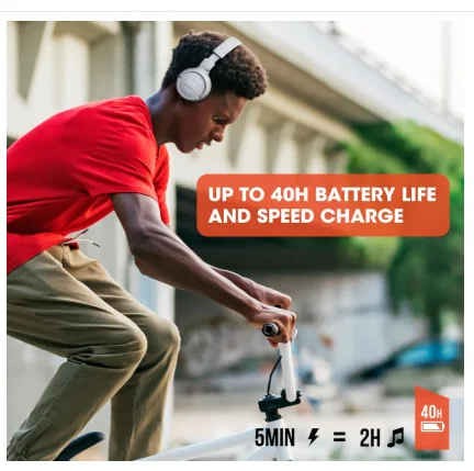 JBL Tune 510BT - Bluetooth headphones with up to 40 hours battery, microphone for call, foldable and comfortable, Android and iOs compatible (Black) product image (3)