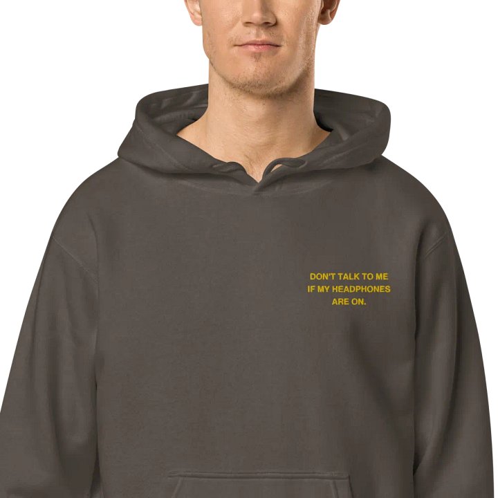L.C. HEADPHONES ON (gold) embroidered pigment hoodie product image (2)