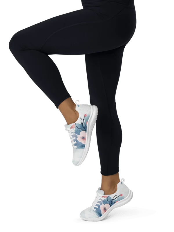 Watercolor Cherry Blossom Women's Athletic Shoes | Pastel Floral Sneakers product image (5)