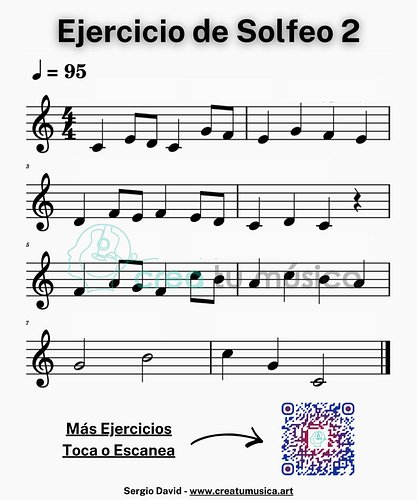 Ejercicio de Solfeo 2 (PDF en Comunidad de Crea Tu Música) 👆🏻