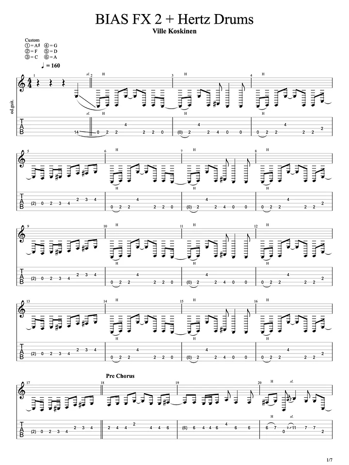 BIAS FX 2 + Hertz Drums song tab product image (1)