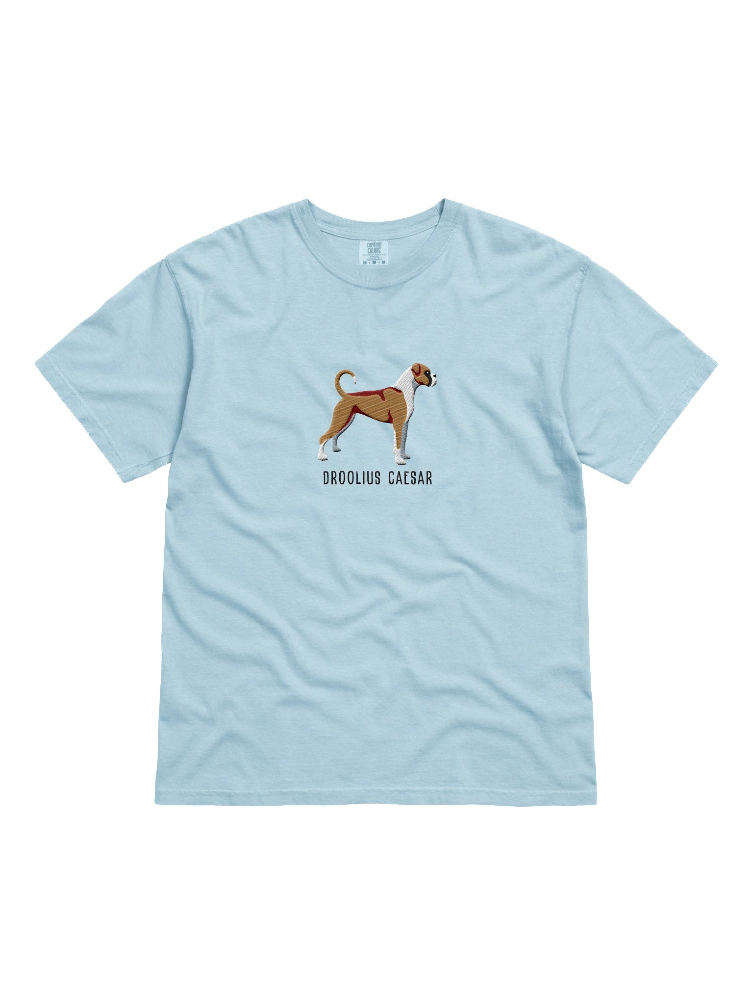 Droolius Caesar T-Shirt(Embroidered) of a Boxer(Tan & White) product image (4)