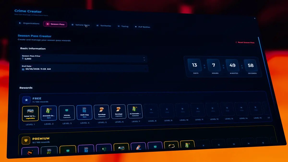 Crime Creator for FiveM | Create Gangs, Crimes, Missions & Territories In-Game [ QB / ESX / QBOX ] product image (2)
