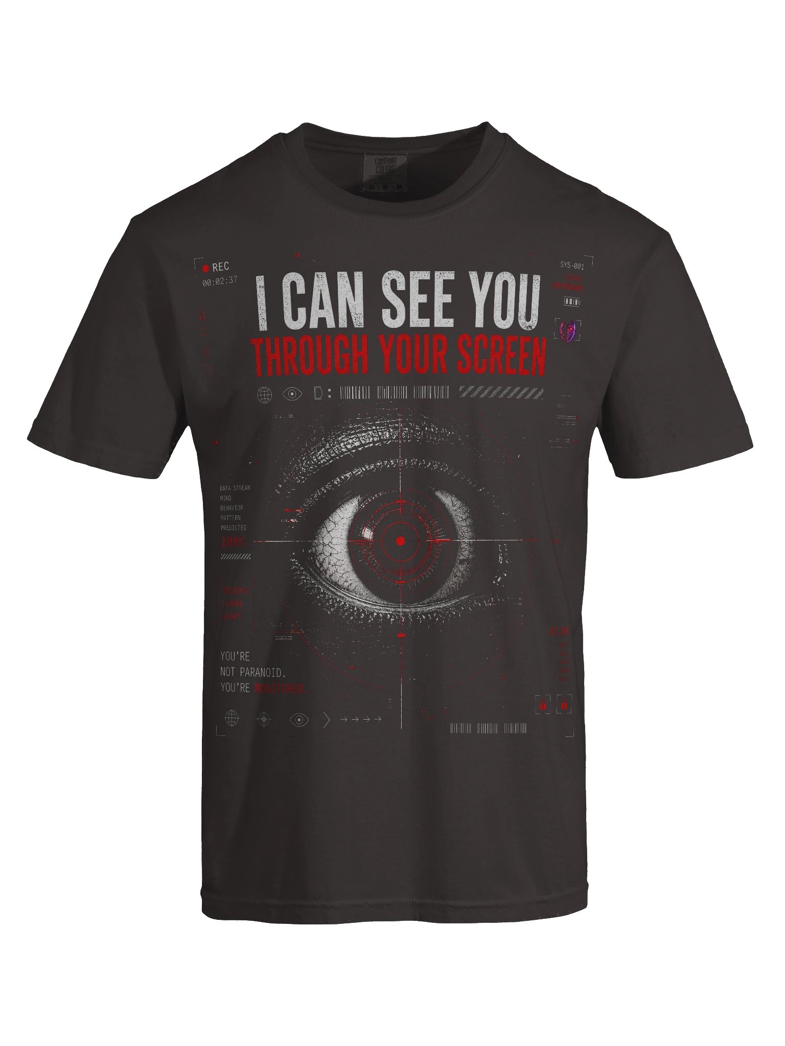 I CAN SEE YOU – AI Surveillance Cyberpunk T-Shirt | Glitch Horror Streetwear product image (7)