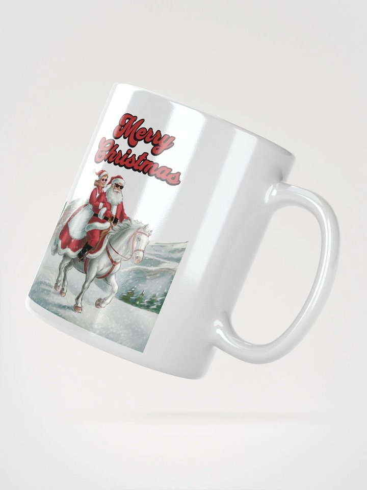 Mr. and Mrs. Santa Claus Horse Riding White Mug product image (4)