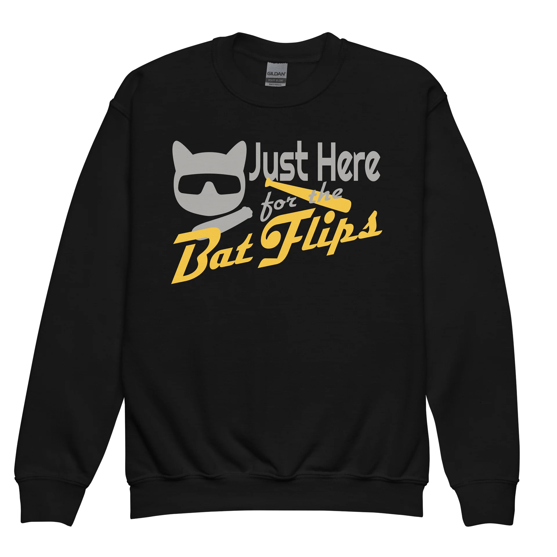 Baseball Cat (Just Here for The Bat Flips) - Unisex Youth Sweatshirt product image (1)