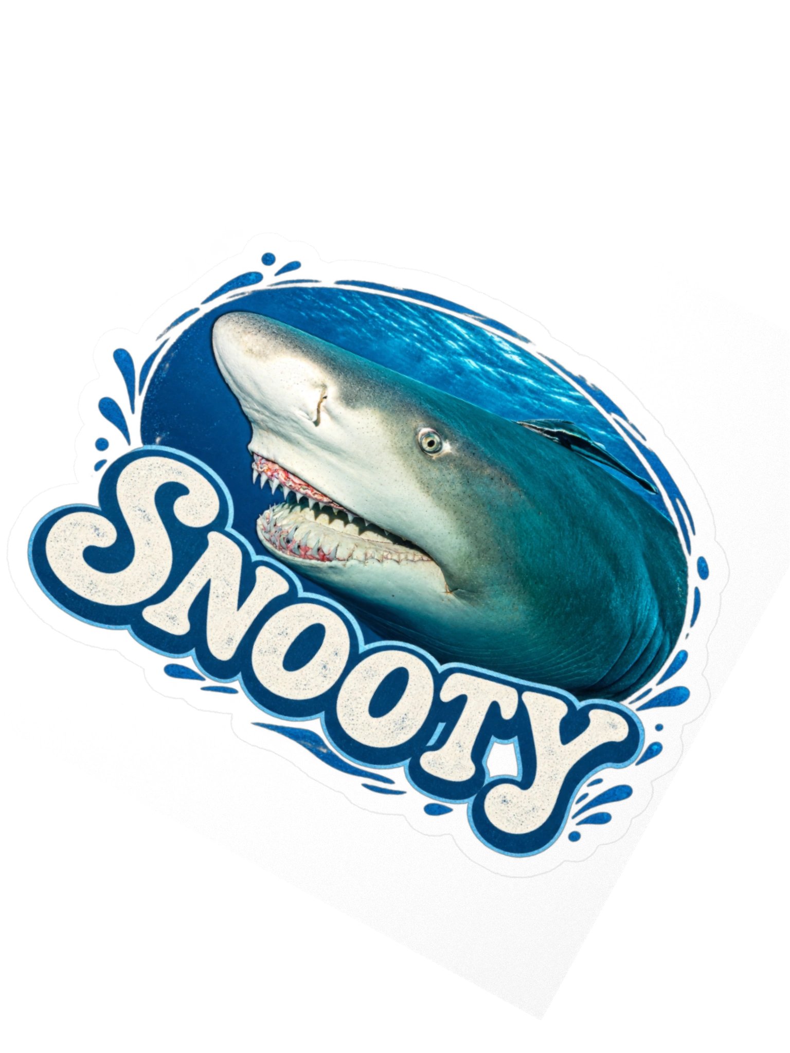 Snooty Shark Underwater Kiss Cut Sticker product image (6)