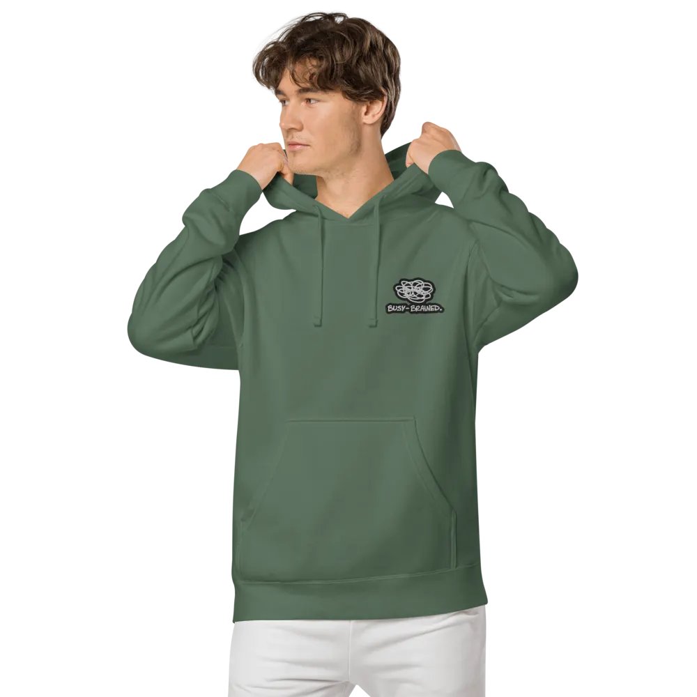 BUSY-BRAINED (L.C. bubble design 2) embroidered pigment hoodie product image (17)