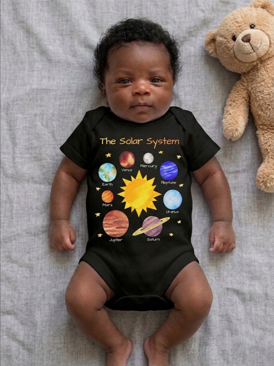 The Solar System - Science Baby Onesie in Black product image (2)
