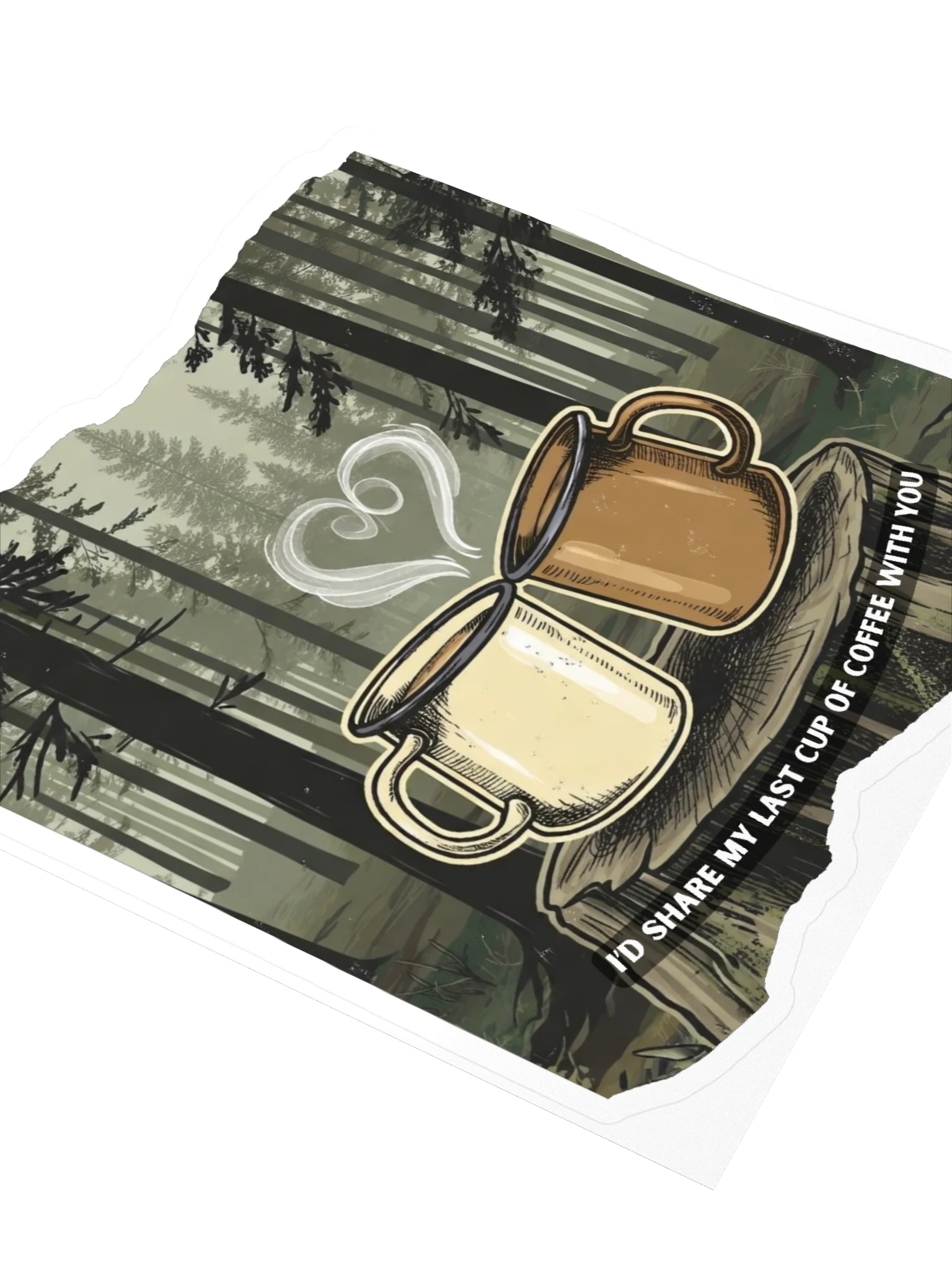 I’d Share My Last Cup of Coffee With You – Outdoorsy Couples Sticker product image (3)