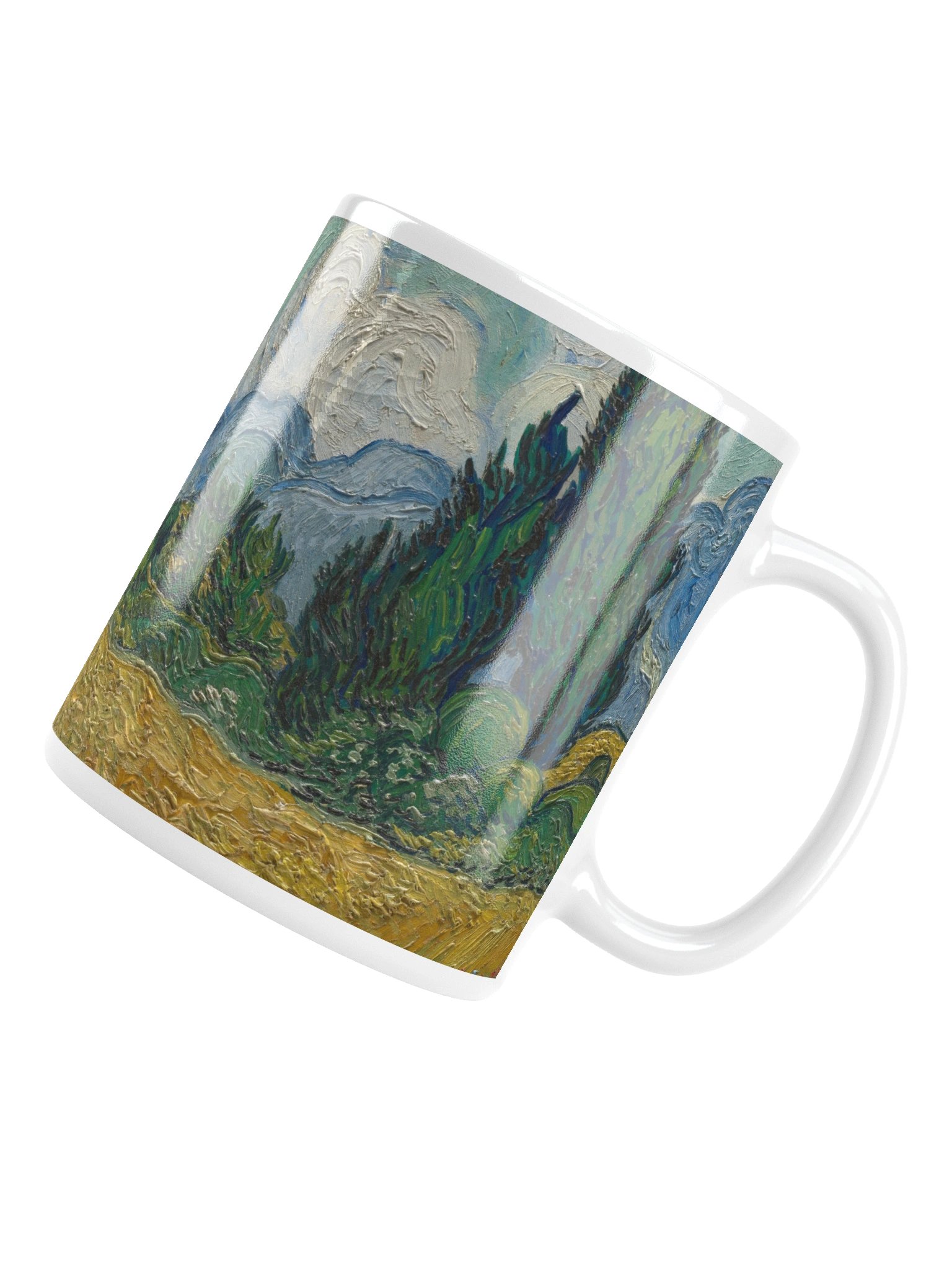 Wheat Field with Cypresses (Vincent van Gogh) Mug product image (7)