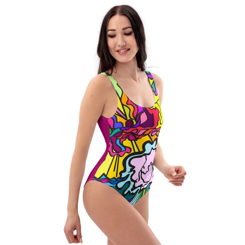 Psychedelic Flow All-Over Swimsuit - Wave at Sunset product image (1)