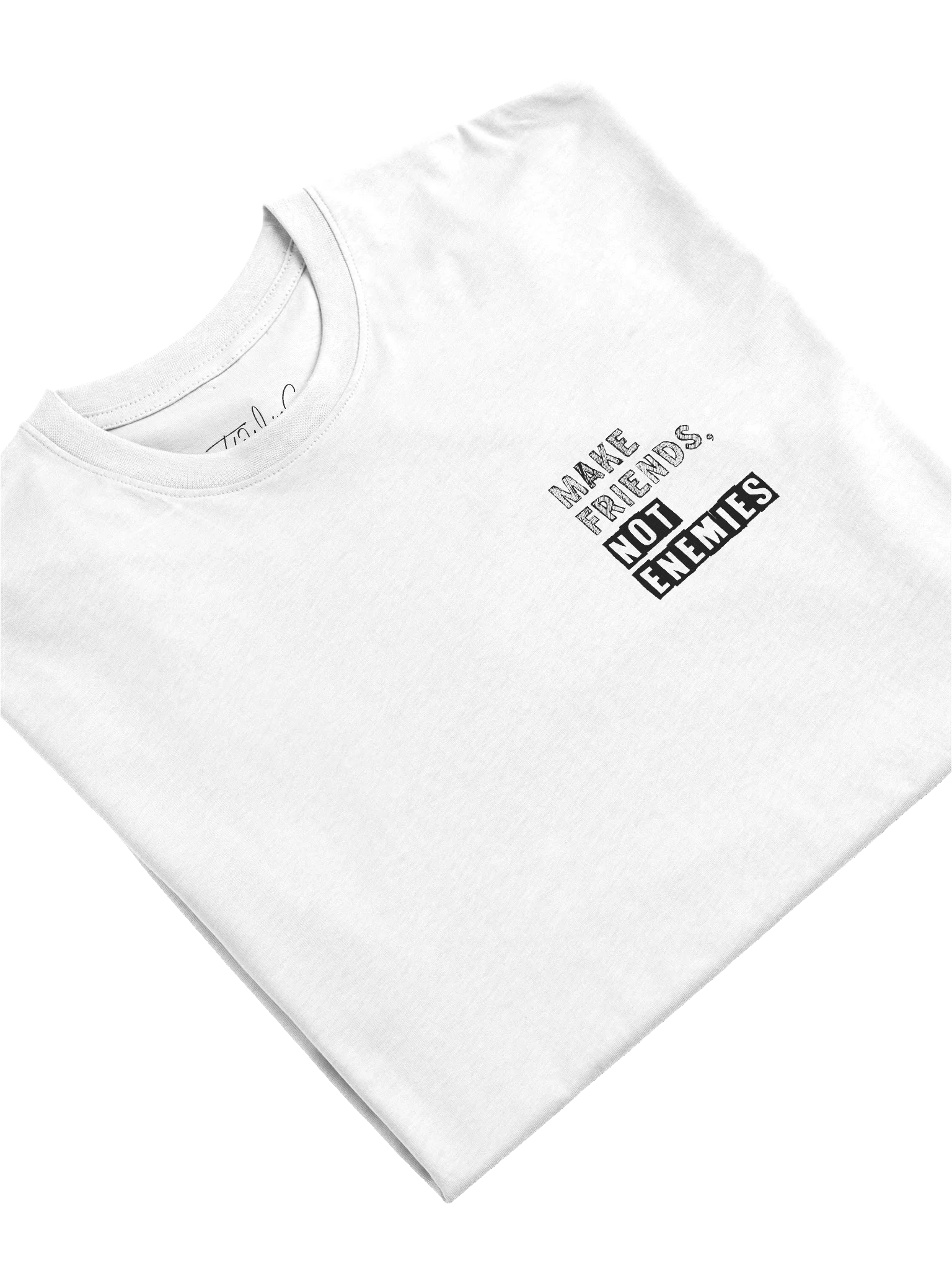 Make Friends Not Enemies White Tee product image (3)
