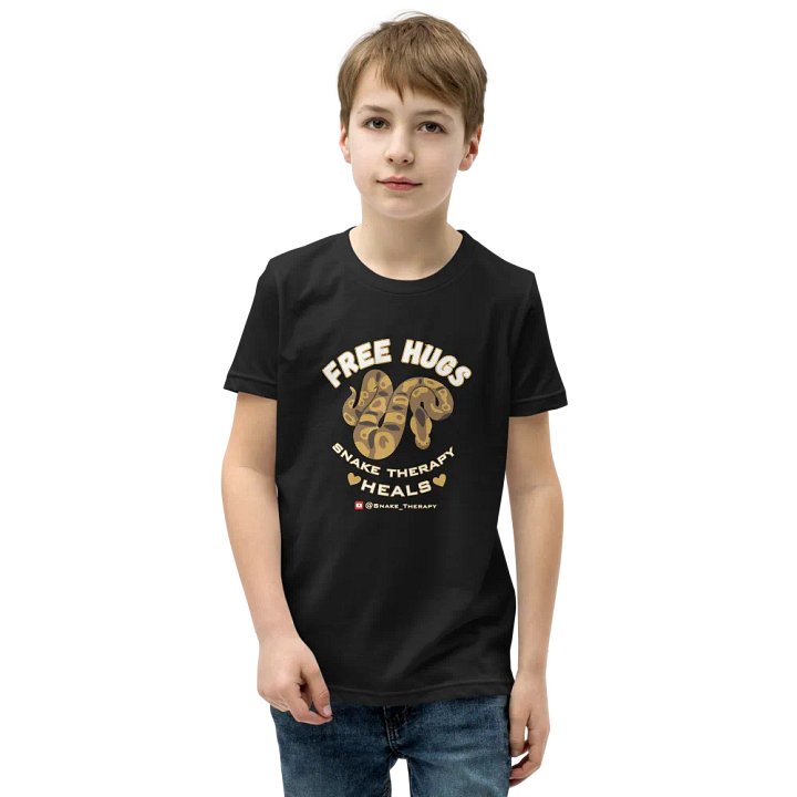 Kids "Free Hugs" Ball Python Shirt (Black) product image (1)