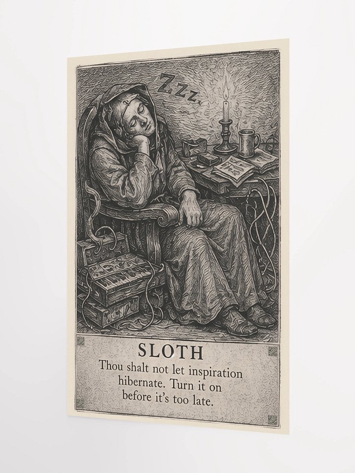 Sloth, from THE SEVEN HERESIES OF SYNTHESIS, by Frank Fonik, Techno EDM Matte Paper Poster product image (2)