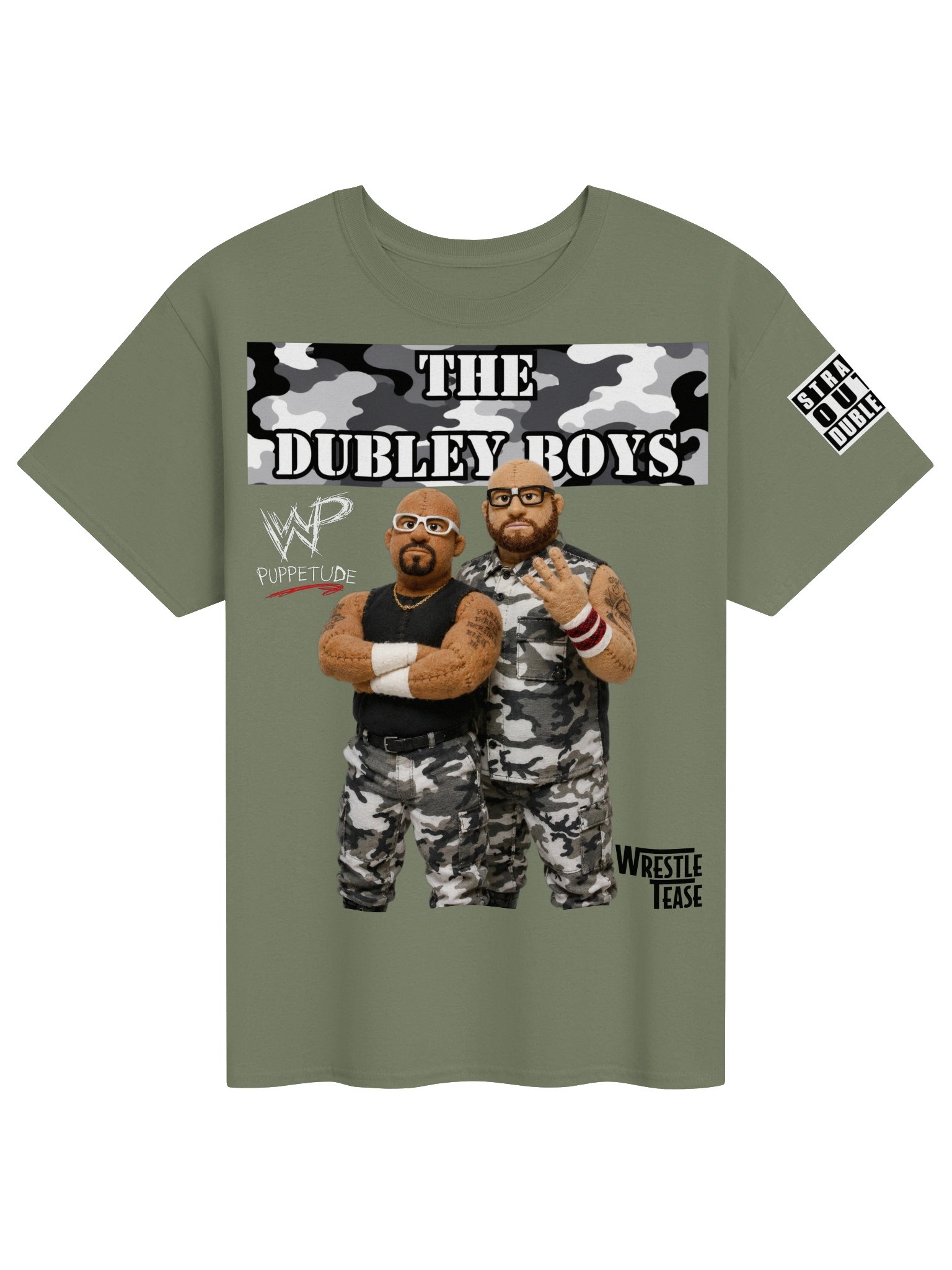 The Dubley Boys Tee V1 Military Green w/ Sleeve print product image (1)