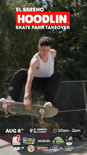 THE HOSTILE TAKEOVER CONTINUES.

The Hoodlins are pulling up to El Sereno Skatepark for the Hoodlin Mania Skate Park Takeover...