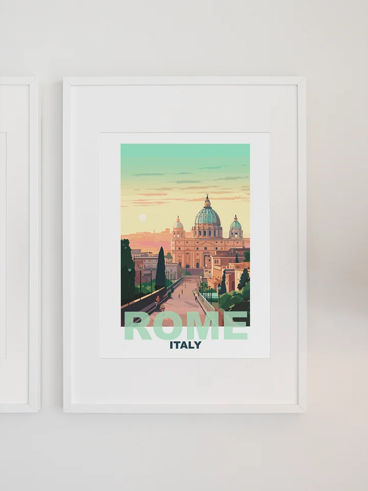 St. Peter's Basilica Vatican Cityscape, Rome Italy Sunset Poster, Historical Architecture Print, Italian Culture Wall Art, Travel Decor product image (1)