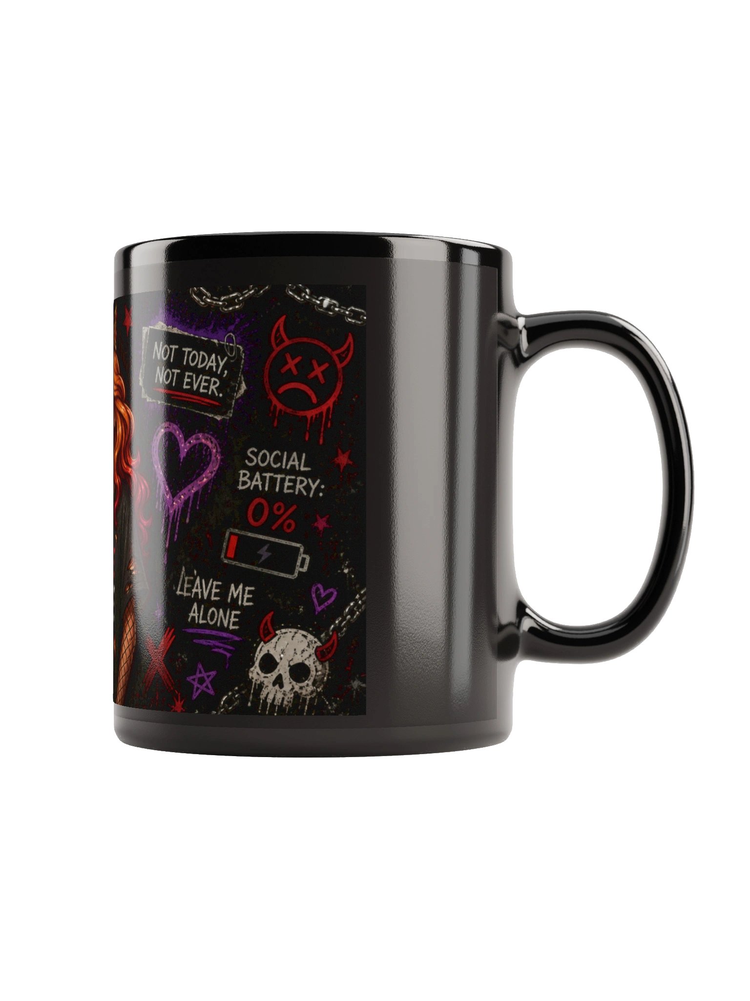 I HATE IT HERE — Black Glossy Goth Mug product image (5)