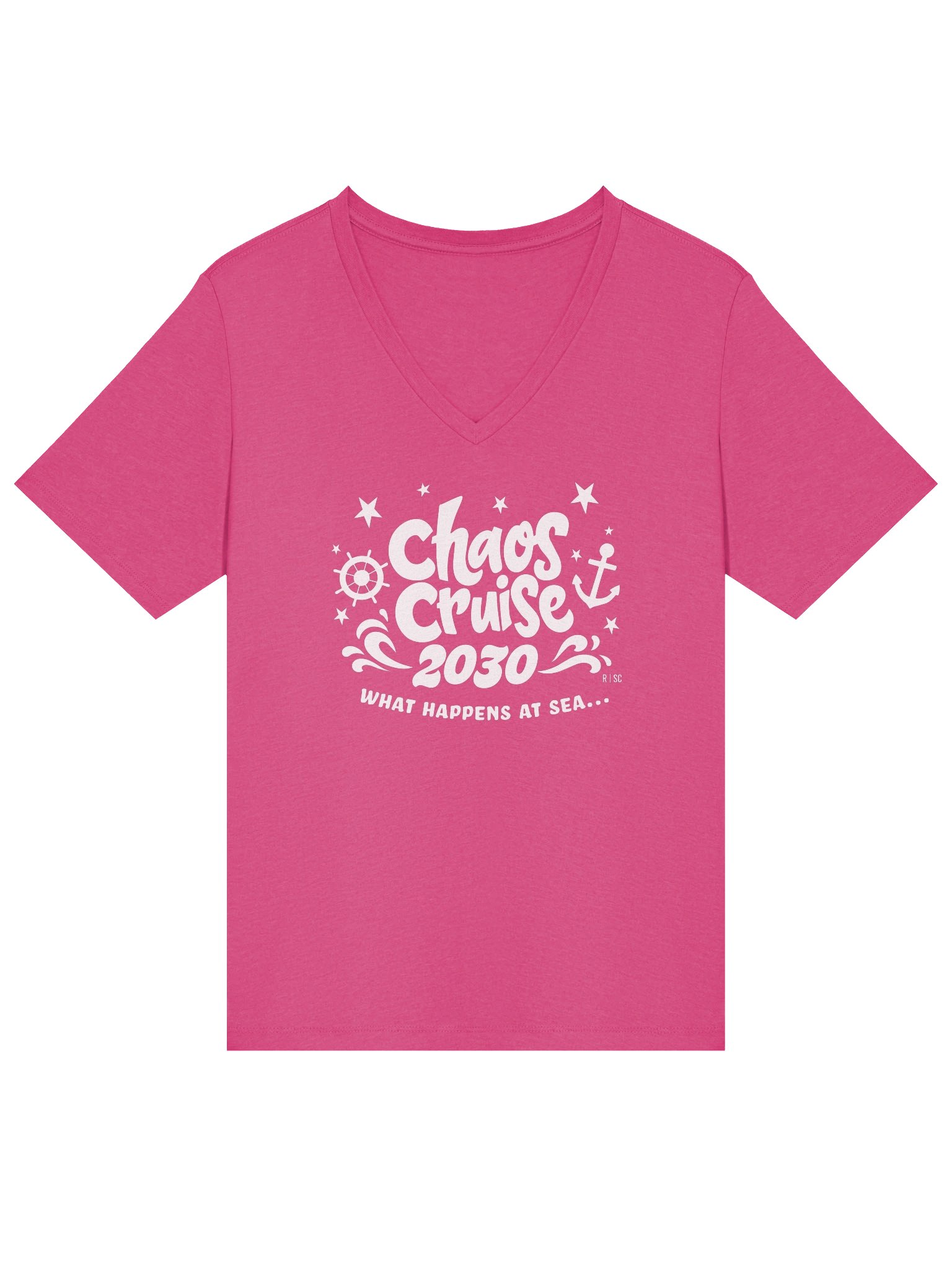 Chaos Cruise Vneck Tshirt (White) product image (49)
