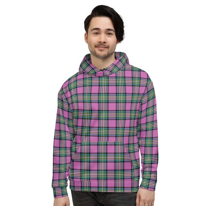 Purple Orchid and Turquoise Plaid Hoodie product image (2)