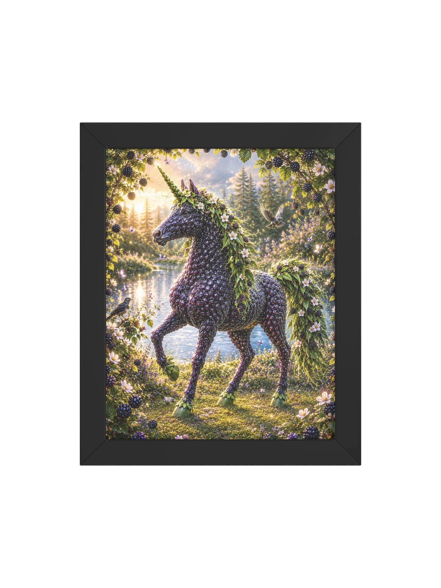 Blackberry Unicorn Black Framed Poster product image (36)