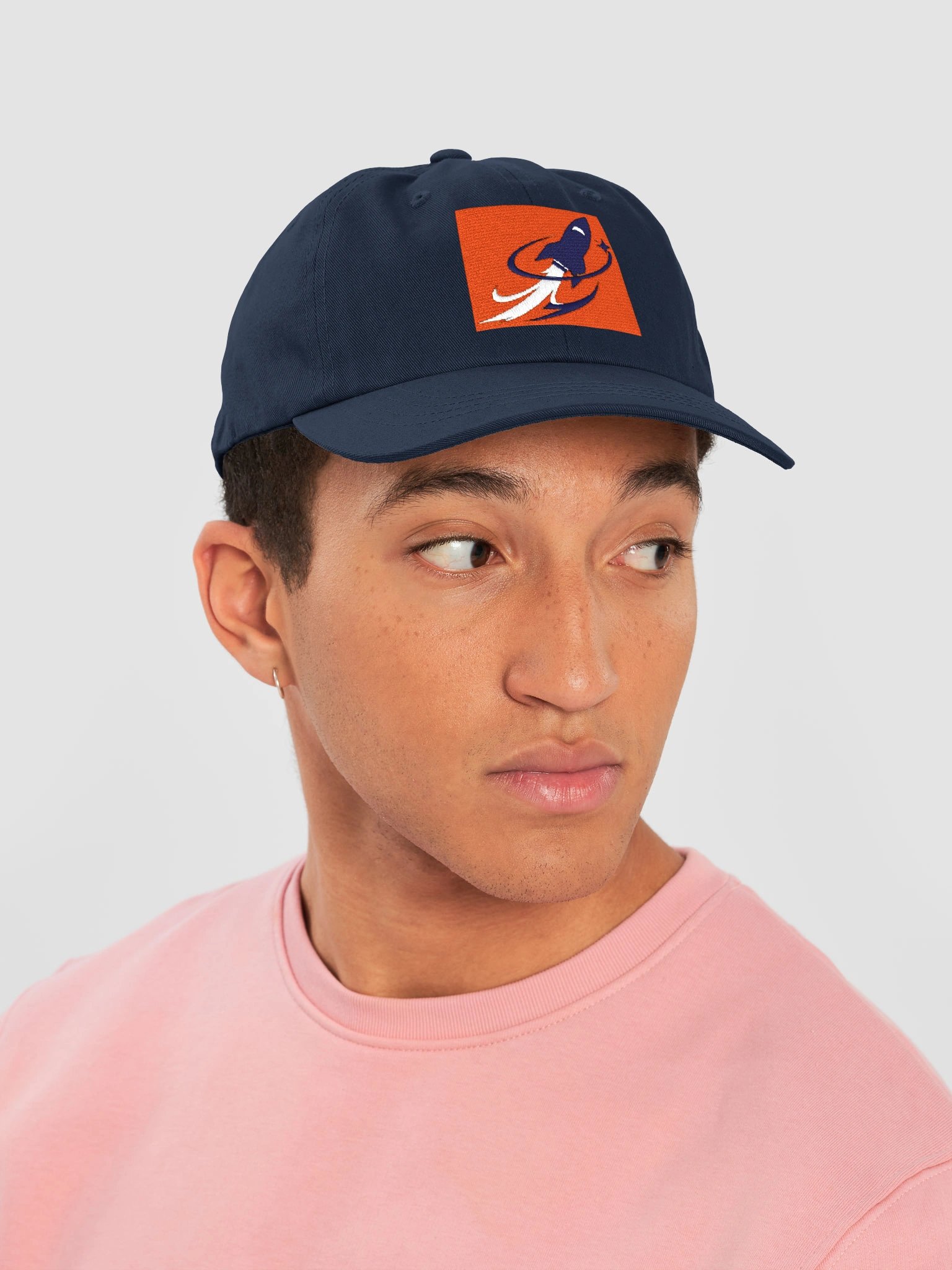 Embroidered Rocket Patch Dad Hat (Navy) product image (6)