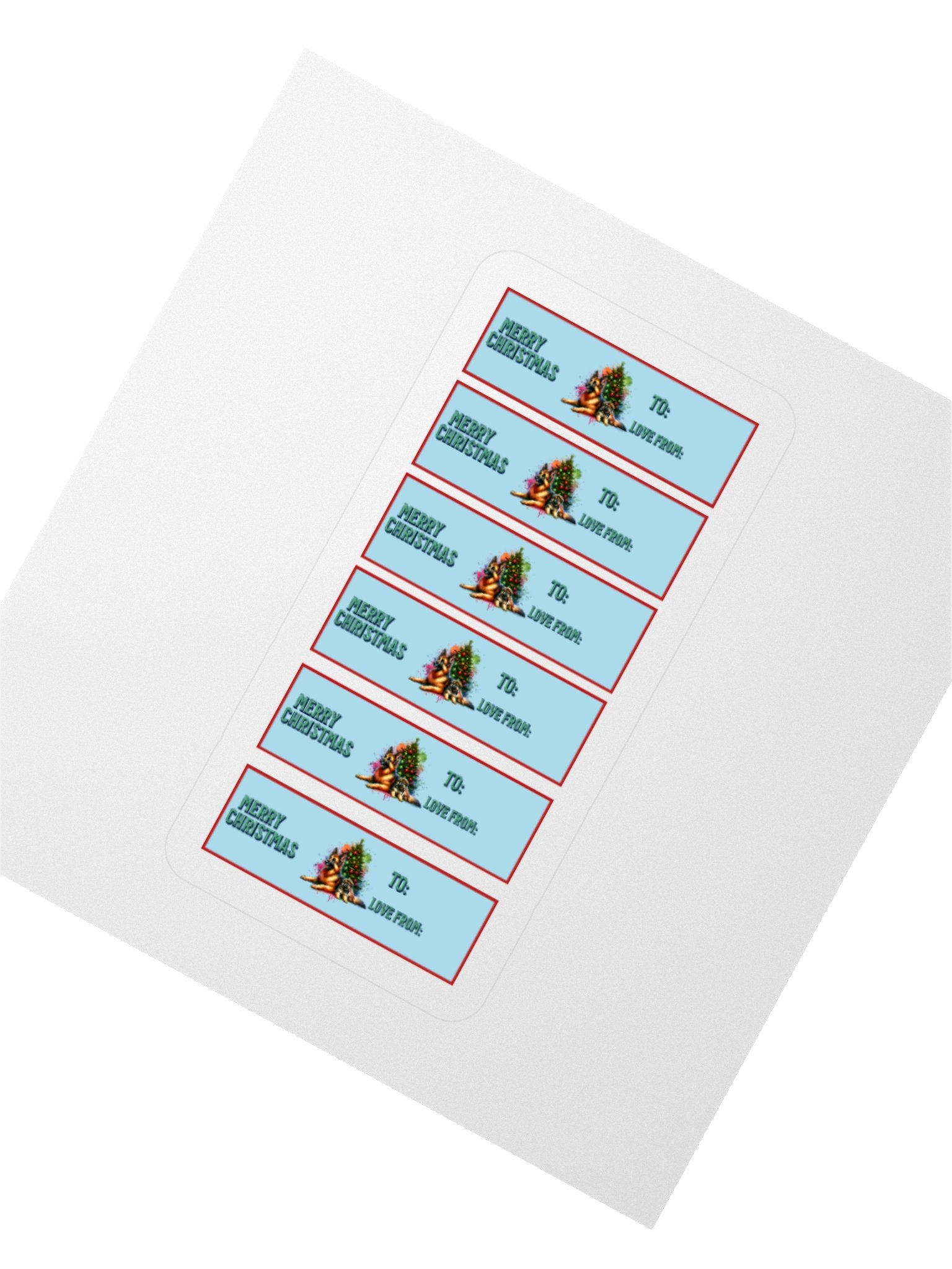 Festive German Shepherd Hug Christmas Gift Tag Set product image (6)