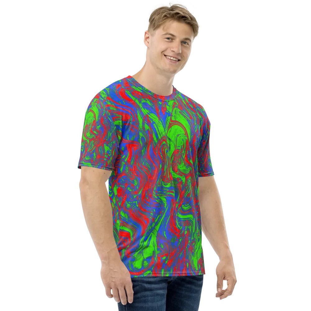 Techno Pattern T-Shirt in Red, Green, Blue, and Purple product image (5)