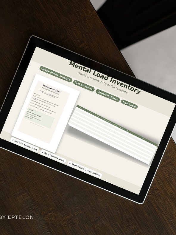 Mental Load Inventory & Ownership Reset System (Google Sheets Edition) product image (1)