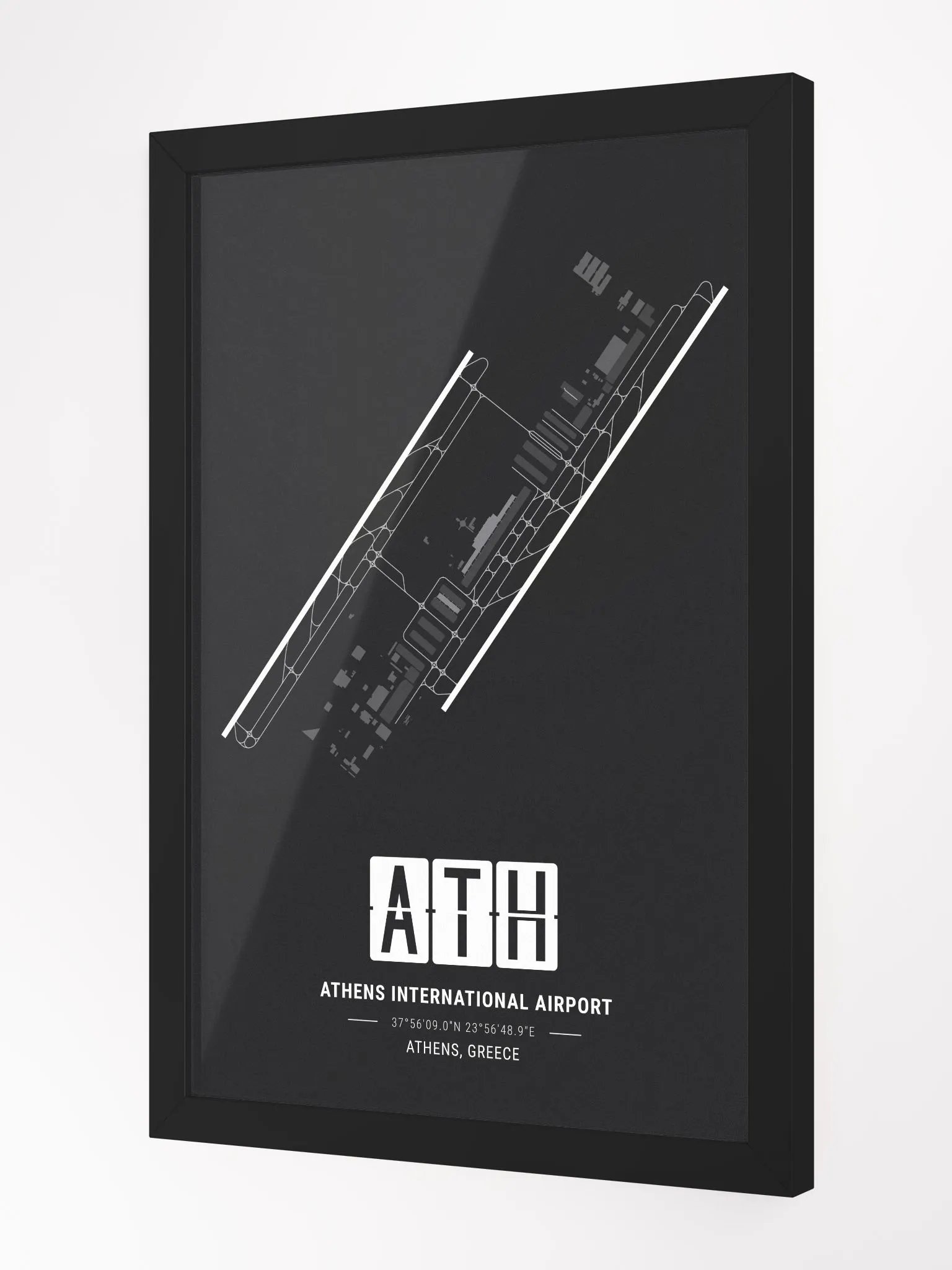 Framed Airport ATH Premium Map On Matt Paper product image (2)