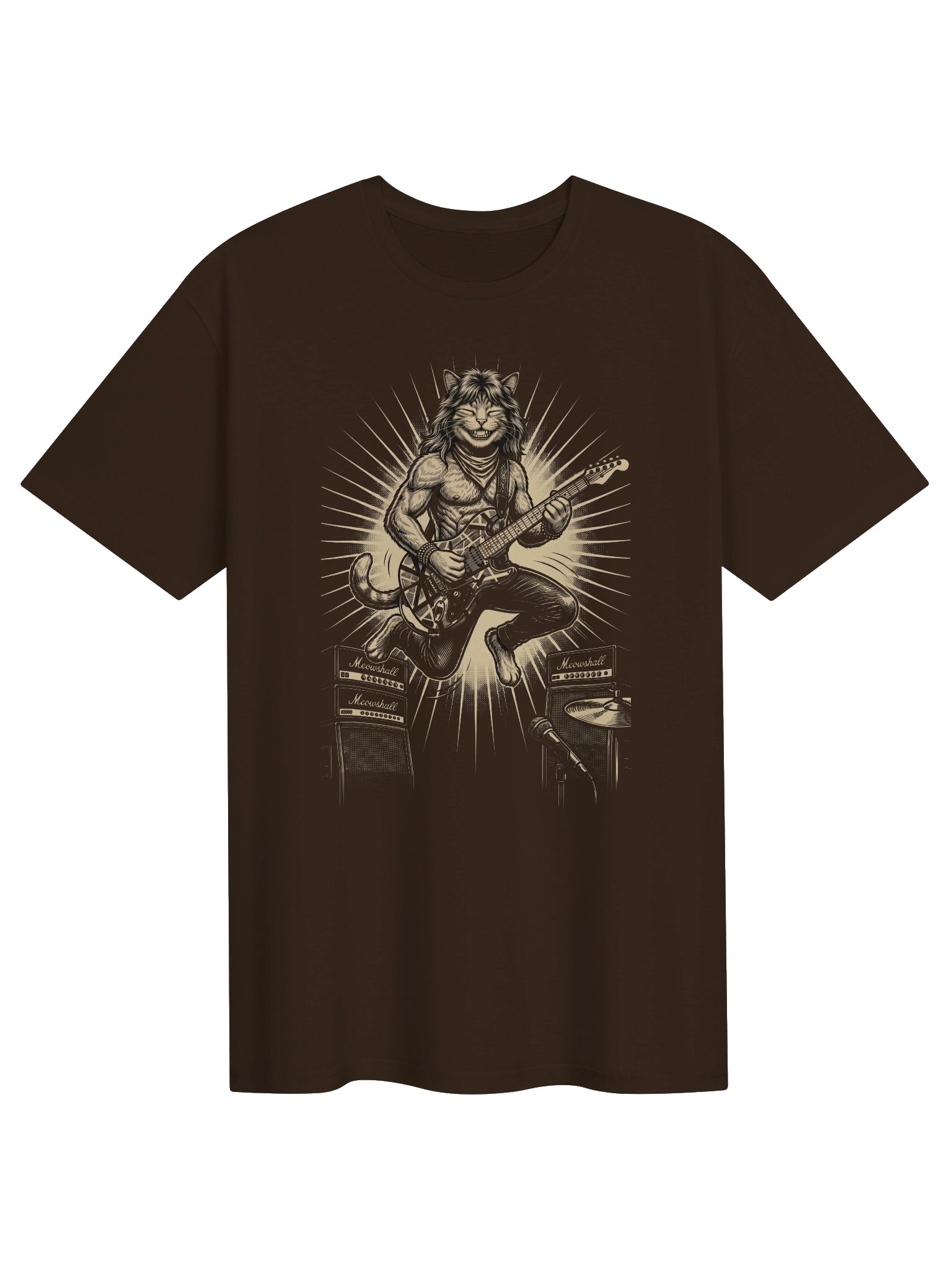 Eddie Fang Halen Cat Guitar T-Shirt | Funny Rock Music Guitar Tee product image (2)