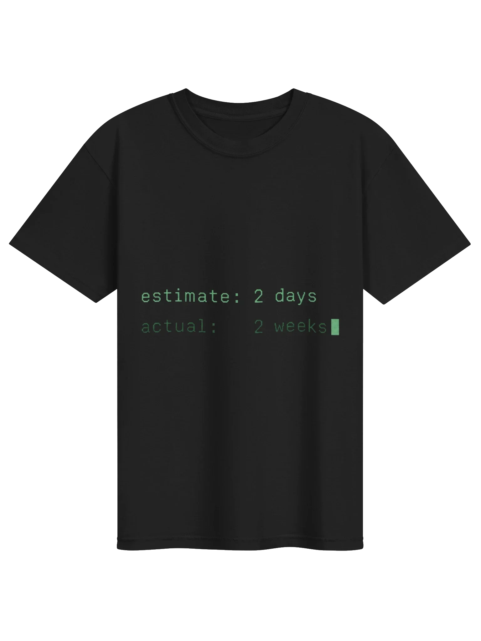 Estimate 2 Days Actual 2 Weeks Tee