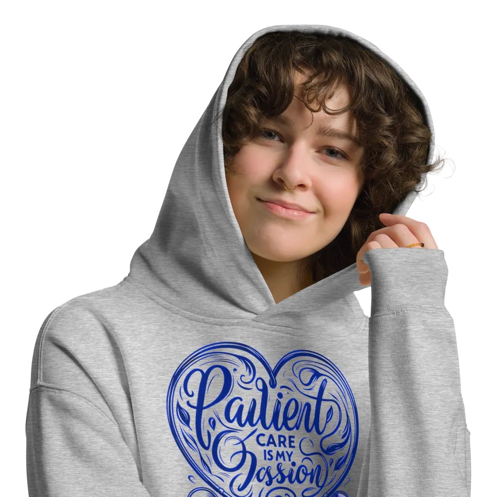 Passion Heart Blue Calligraphy Hoodie product image (9)