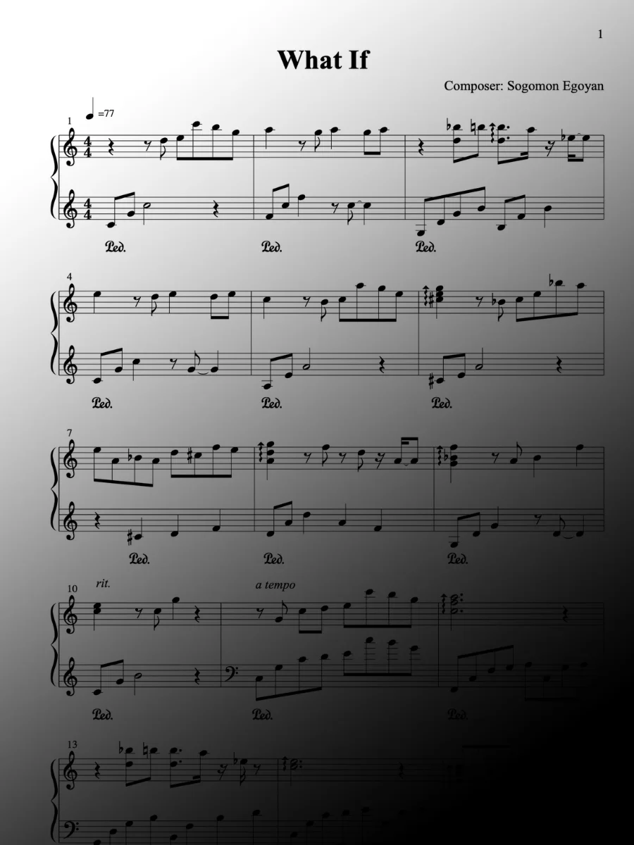 What If by Sogomon Egoyan - Piano Sheet Music product image (1)