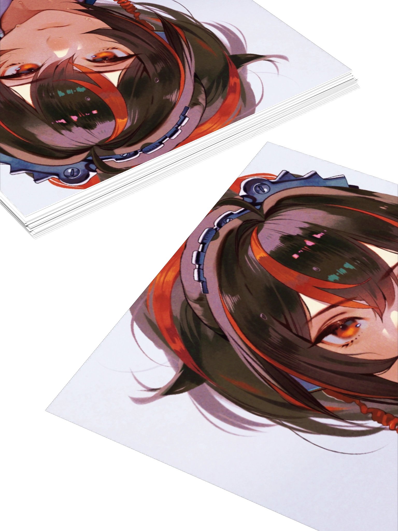 Black and Red Hair Girl Square and Tall Sticker product image (4)
