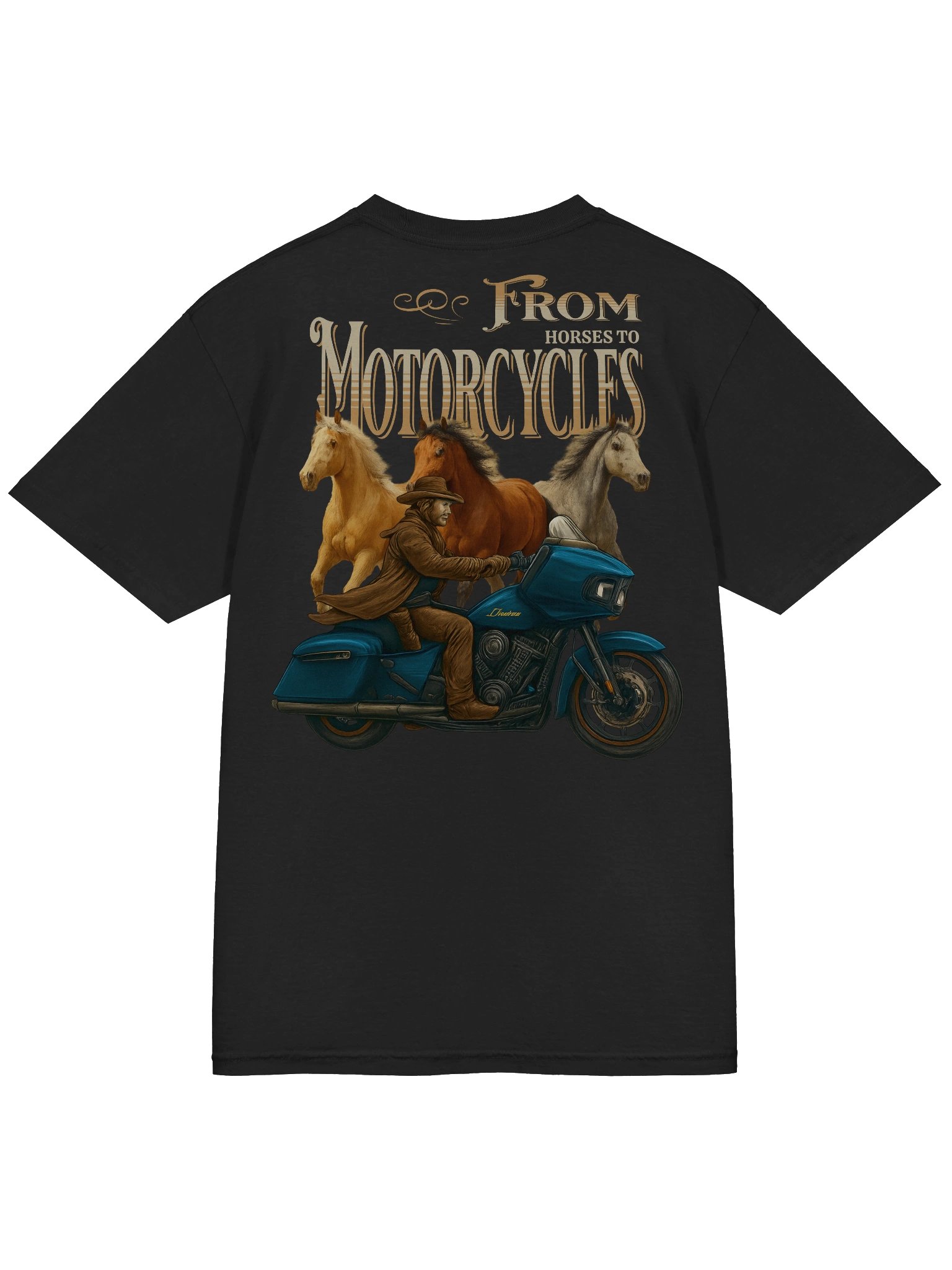 Legacy of the Tribe – From Horses to Motorcycles Tee (Cowboy) product image (4)