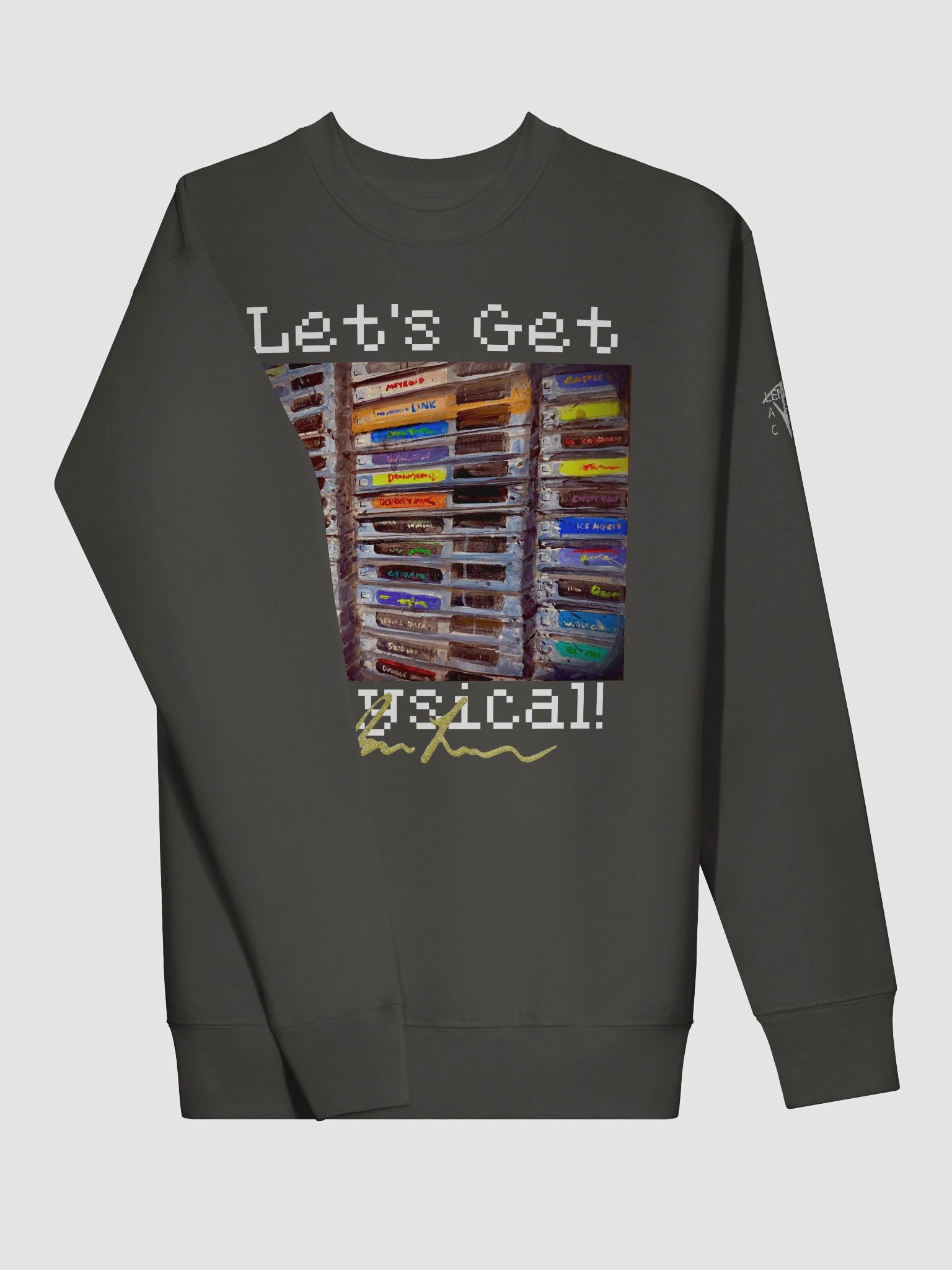 "Let's Get Physical!" Stacked Retro Gaming Cartridges Sweatshirt product image (3)