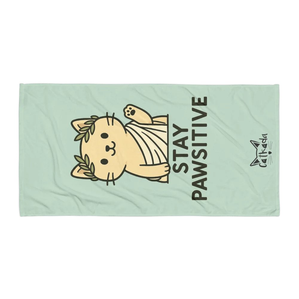STAY PAWSITIVE BEACH TOWEL product image (1)