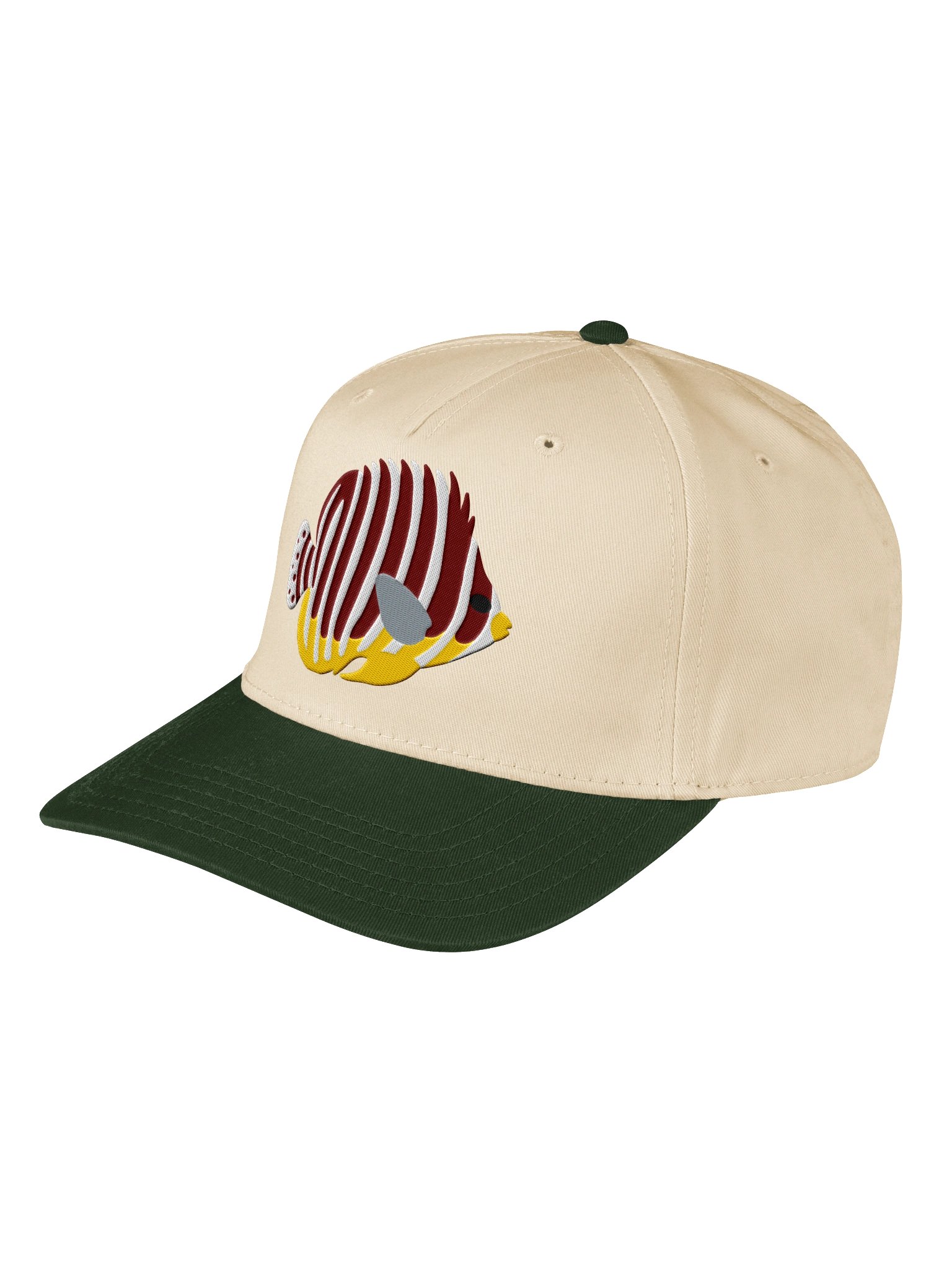 Multibar Angelfish Embroidered Mid-Profile Baseball Cap | Saltwater Reef Fish Hat product image (15)