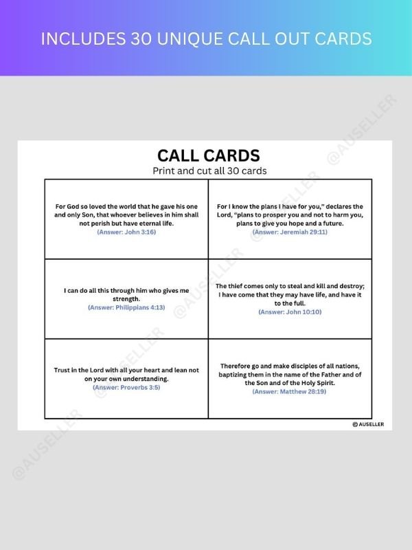 Printable Christian Bible Bingo Game Set product image (7)