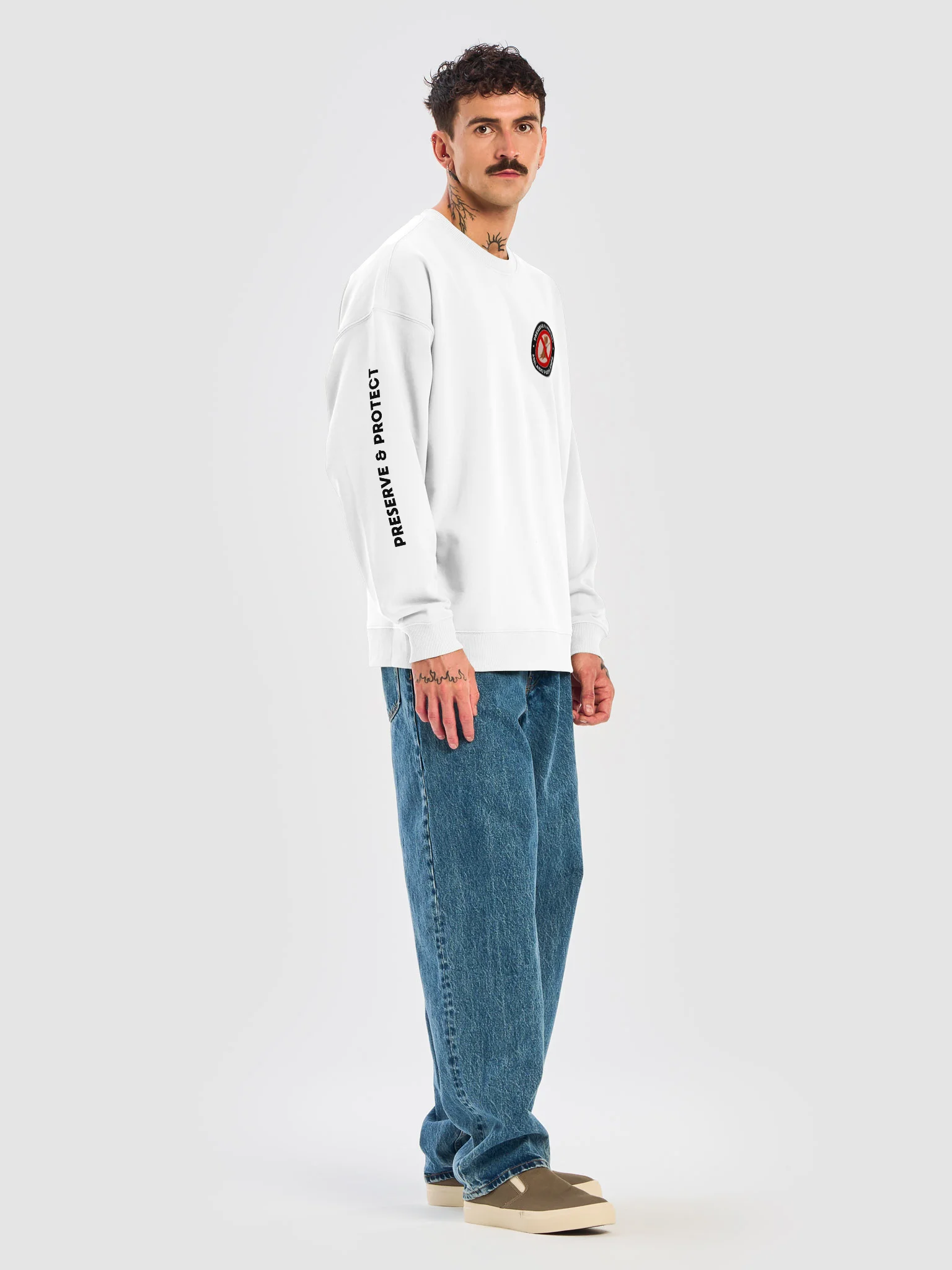 PRESERVE & PROTECT | Black Print | Unisex | Premium Organic Oversized Sweatshirt product image (7)