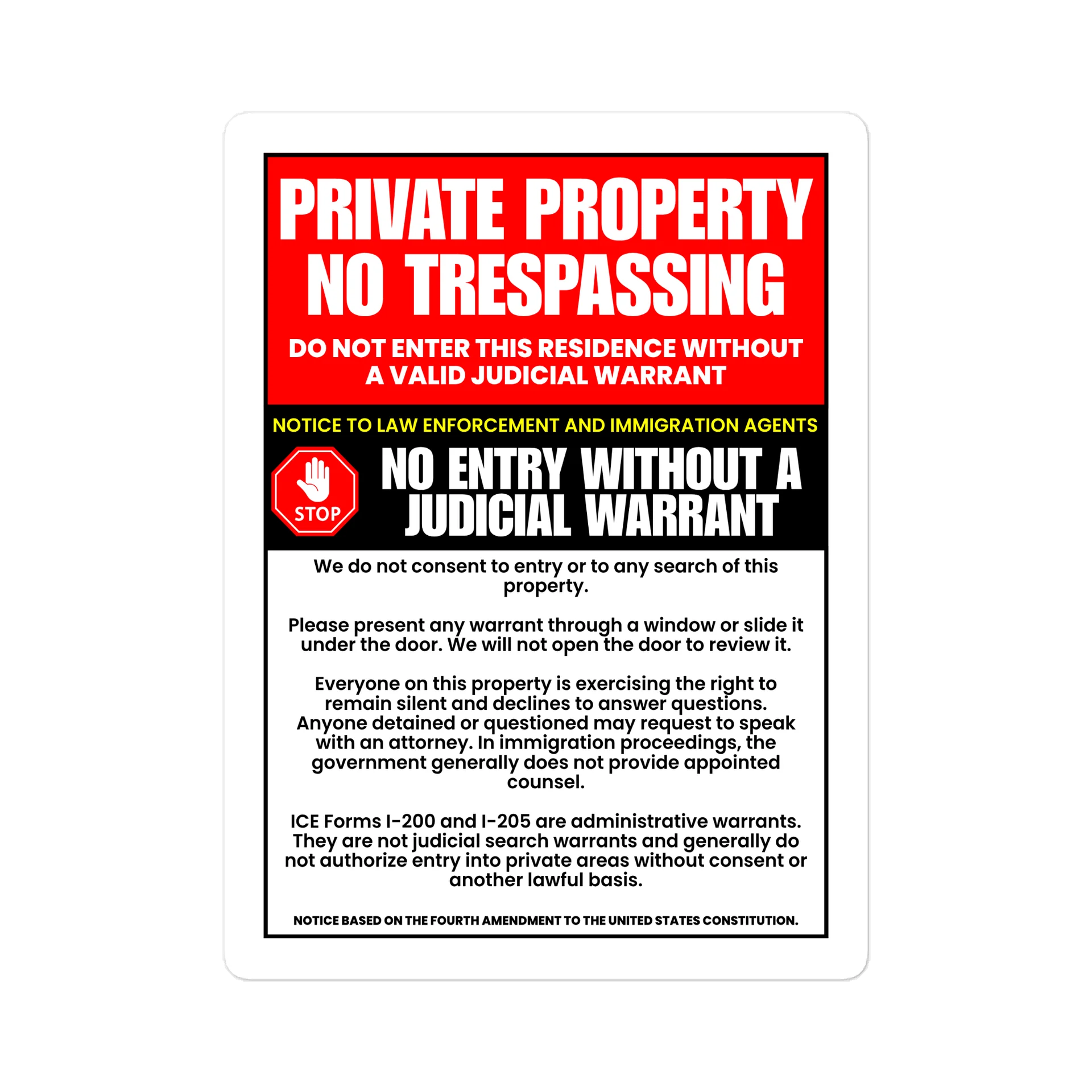 No ICE Decal For Home or Business product image (3)