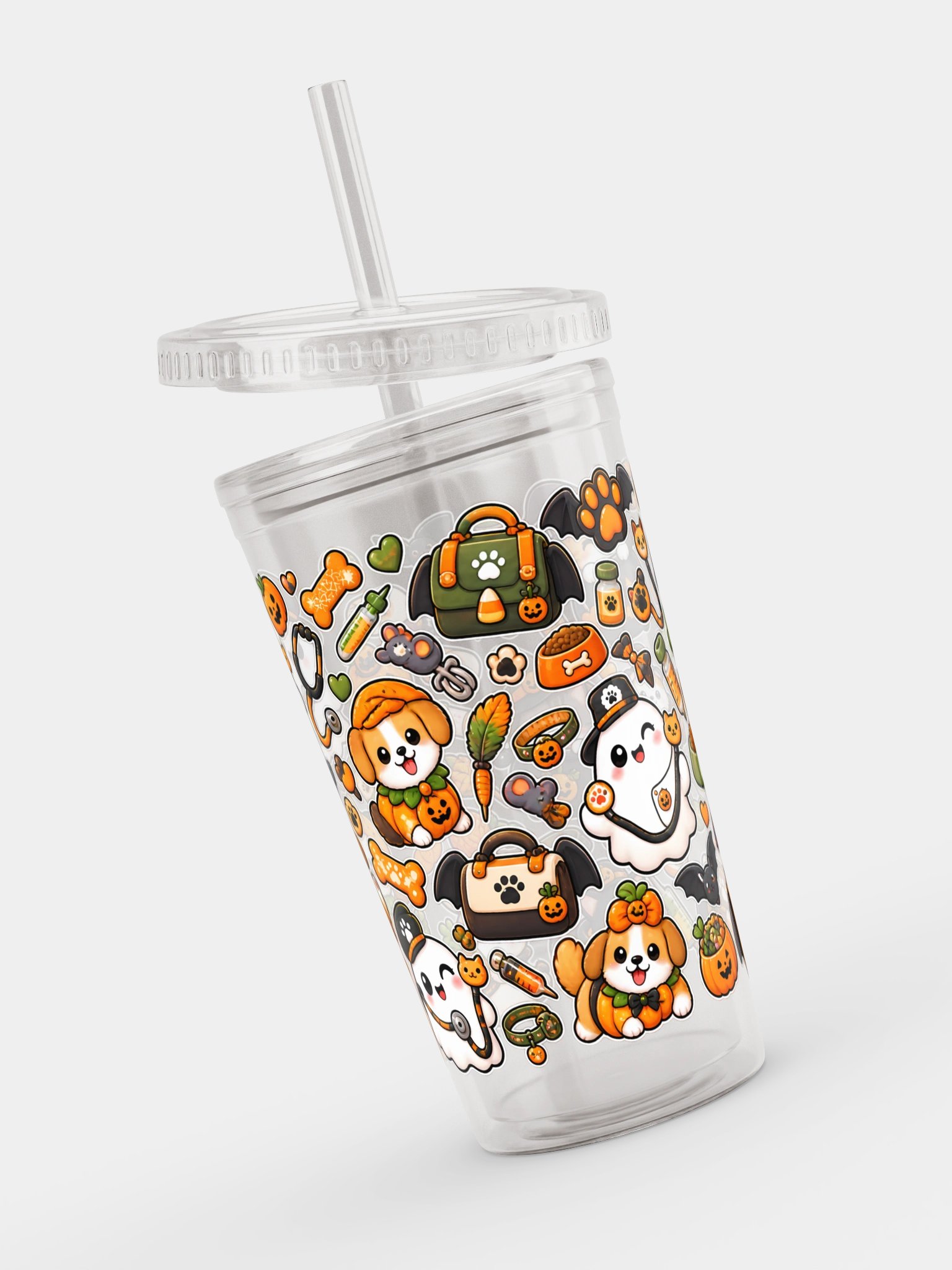 Halloween x Veterinarian Mashup Clear Wall Tumbler 16 Oz (473 ml) product image (4)