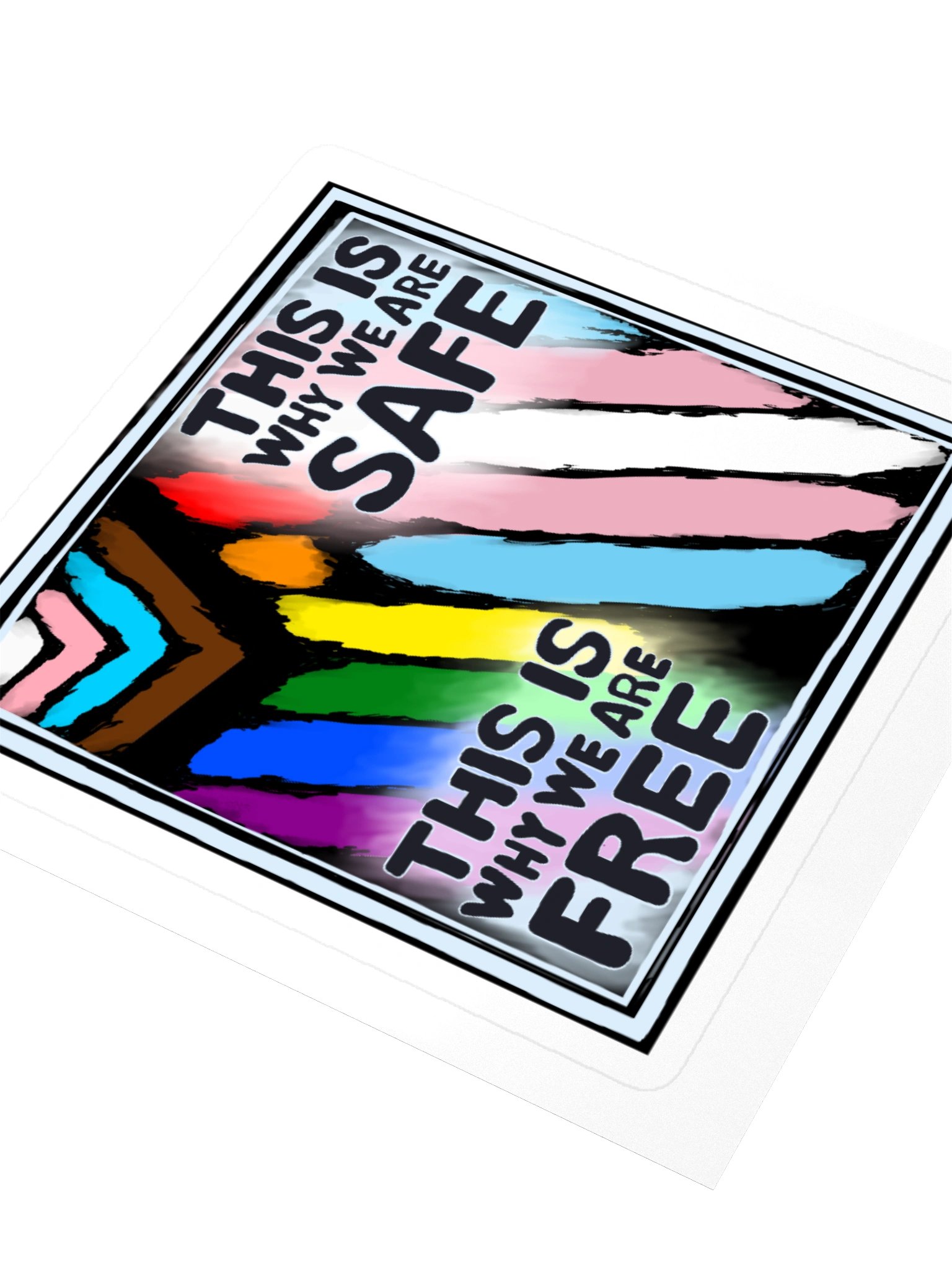 Progress Flag + Trans Flag Sticker product image (3)