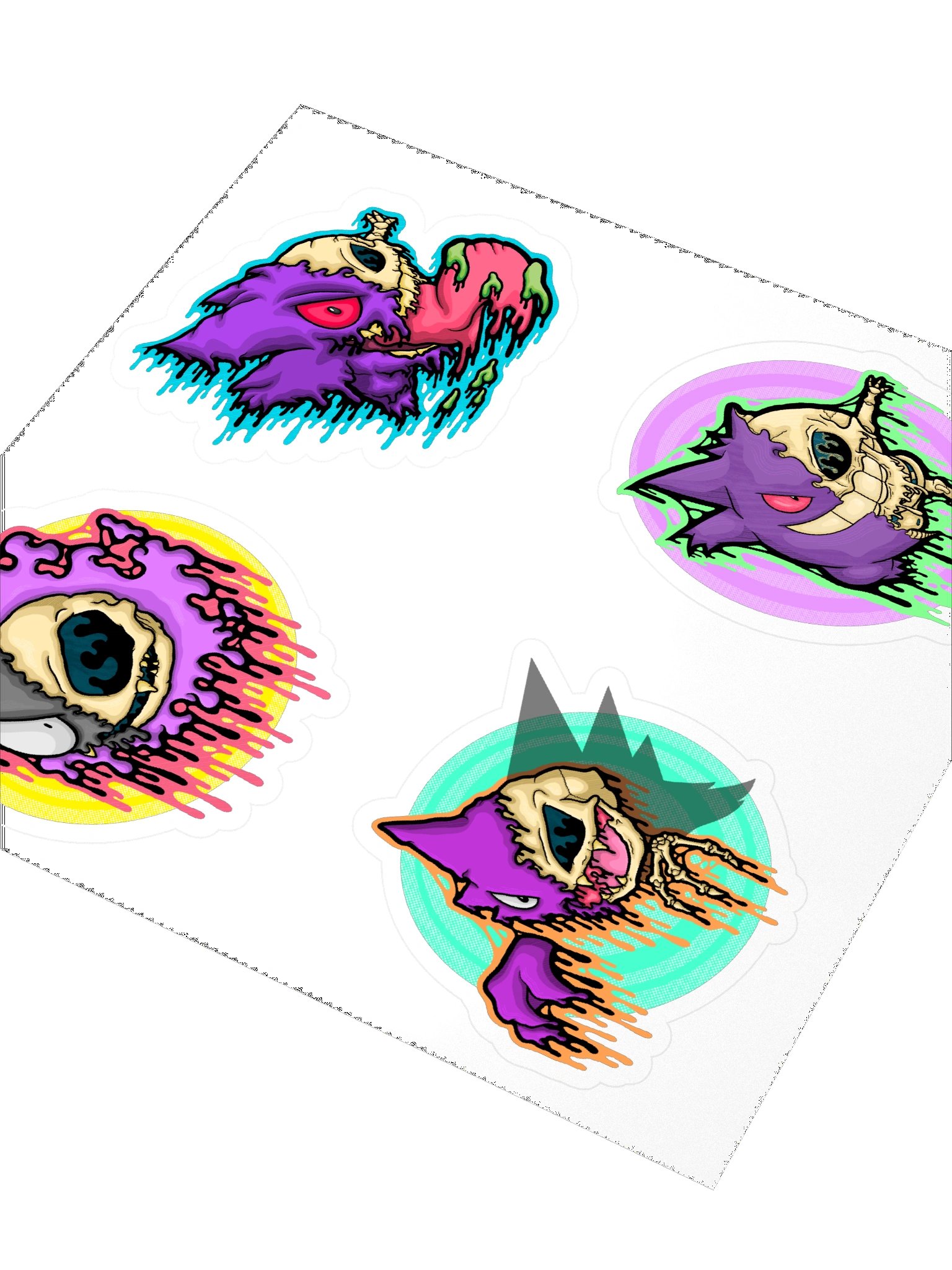 Drippy Ghost Skeleton Sticker Sheet product image (3)
