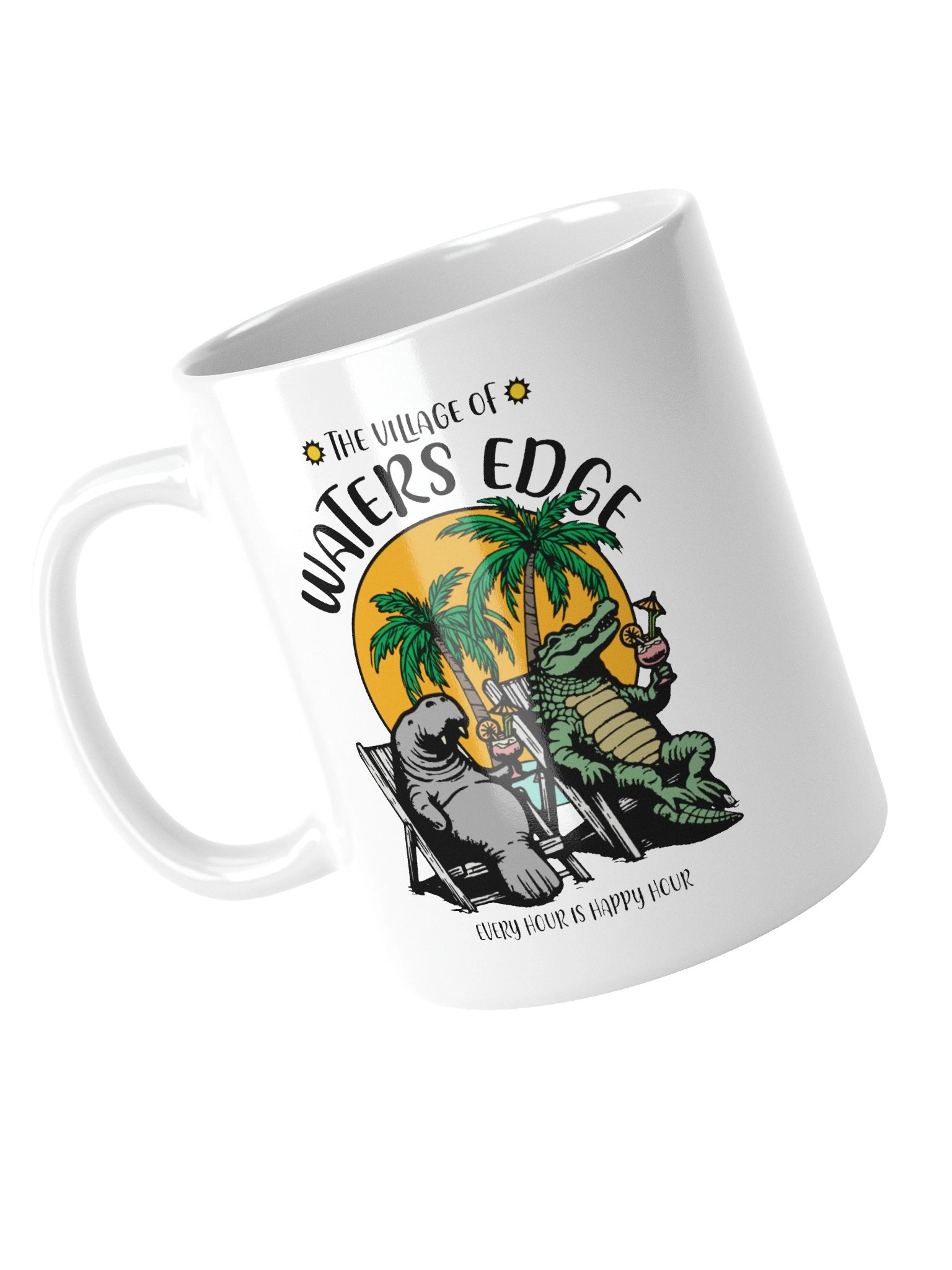 The Village of Waters Edge TV Florida USA Fun Manatee Alligator Design Coffee Mug product image (4)